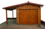 garage in legno dimensioni  3,2x5 con veranda laterale e  porta basculante