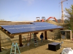 impianto Fotovoltaico da 7 KWP su pensilina in legno lamellare a sbalzo