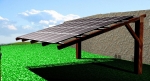 tettoia rimessa auto con impianto fotovoltaico totalmente integrato
